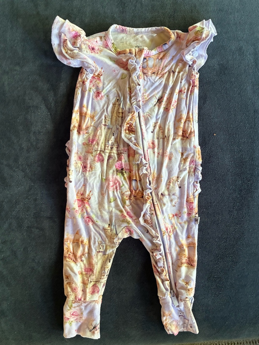 Bums and Roses Convertible Ruffle Romper in a “Knight to Remember” 0-3 Months - Picture 5 of 8